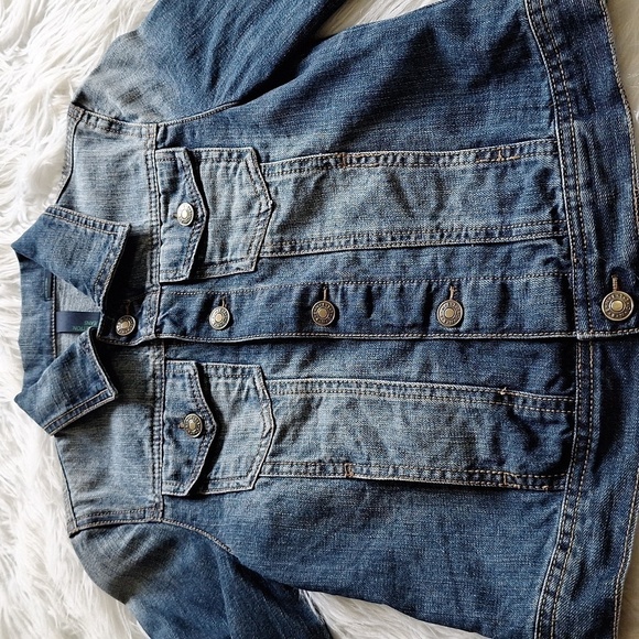 BENETTON JEANS Kids Snap Front Denim Jacket Size (M 7/8) - Picture 4 of 15